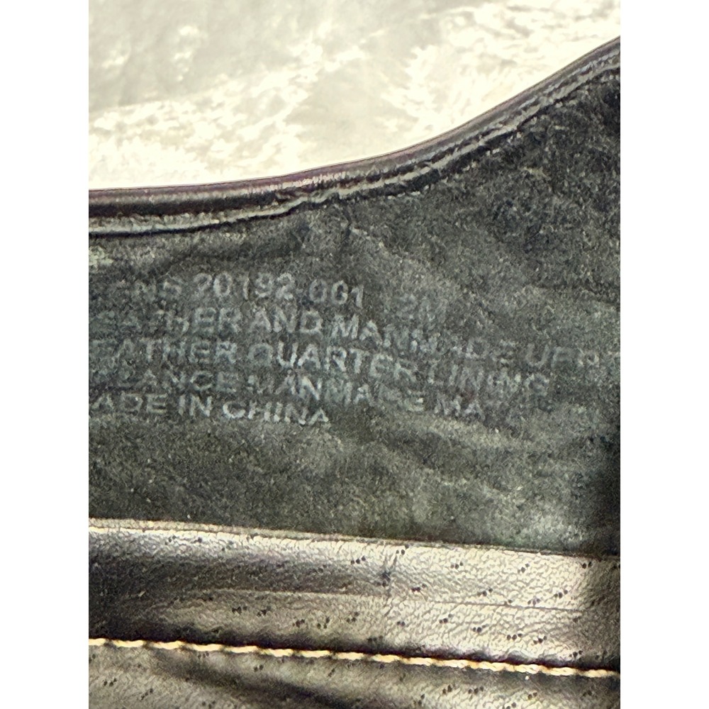 Stacy Adams Mens Black Leather Square Toe Slip On Loafers Brogue Shoes Sz-12 - Picture 4 of 10